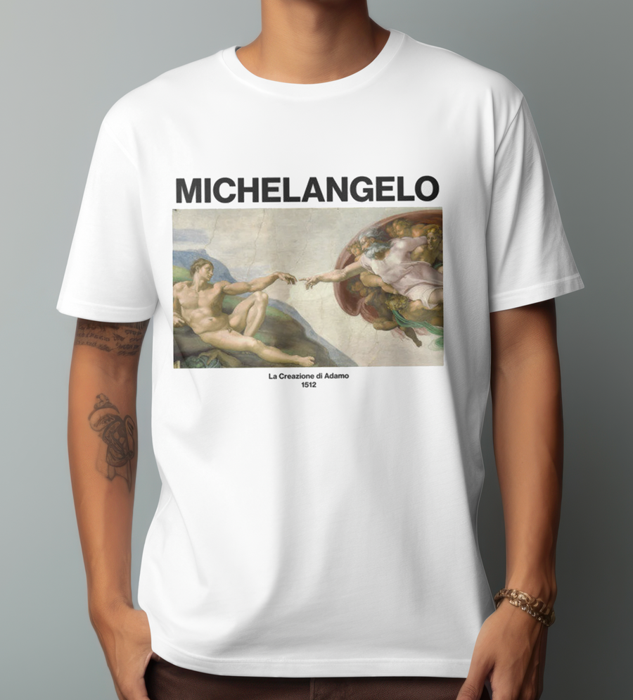 La Creación de Adán, Miguel Ángel - Playera de manga corta