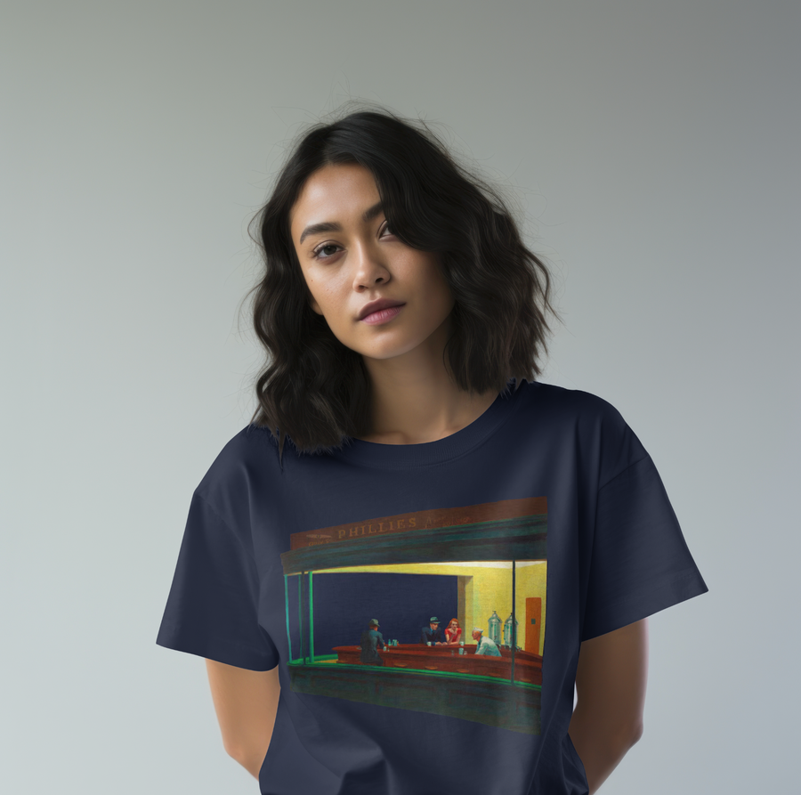 Nighthawks, Edward Hopper - Playera de manga corta