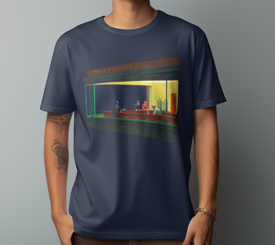 Nighthawks, Edward Hopper - Playera de manga corta