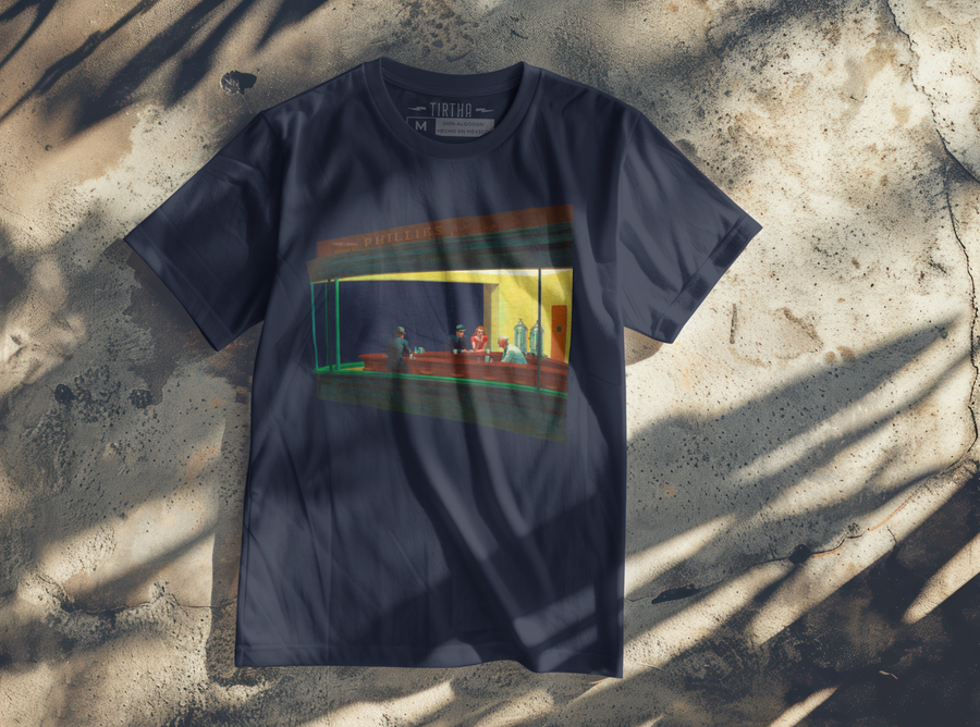 Nighthawks, Edward Hopper - Playera de manga corta