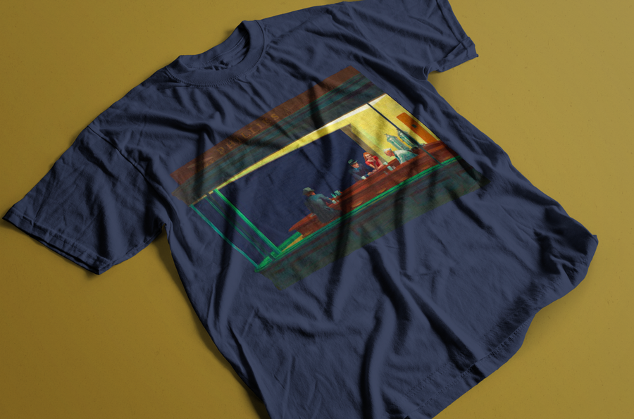 Nighthawks, Edward Hopper - Playera de manga corta