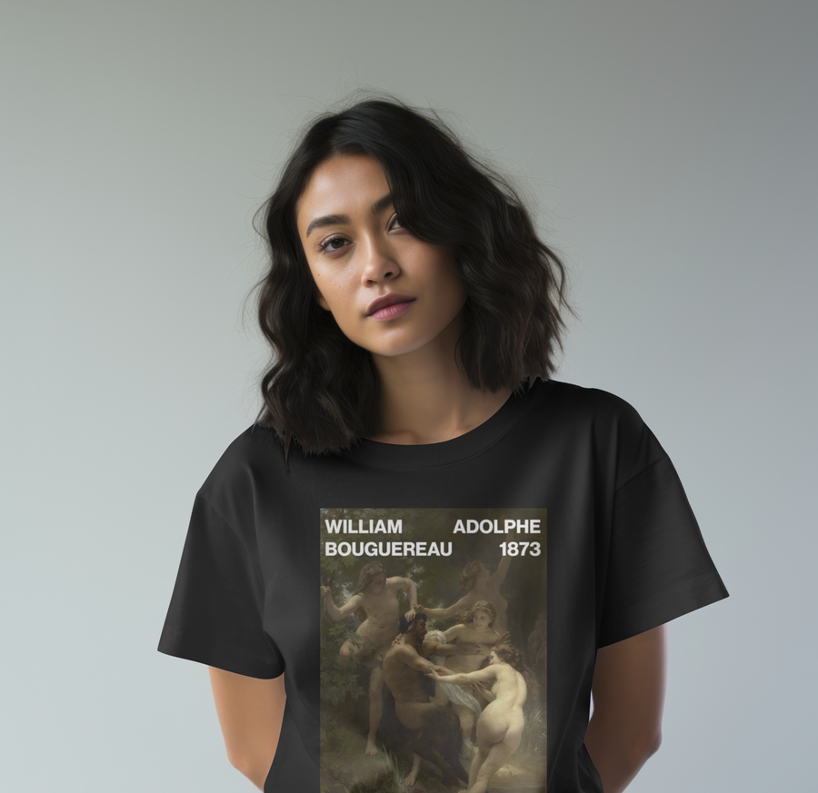 Nymphs and Satyr, William-Adolphe Bouguereau - Playera de manga corta