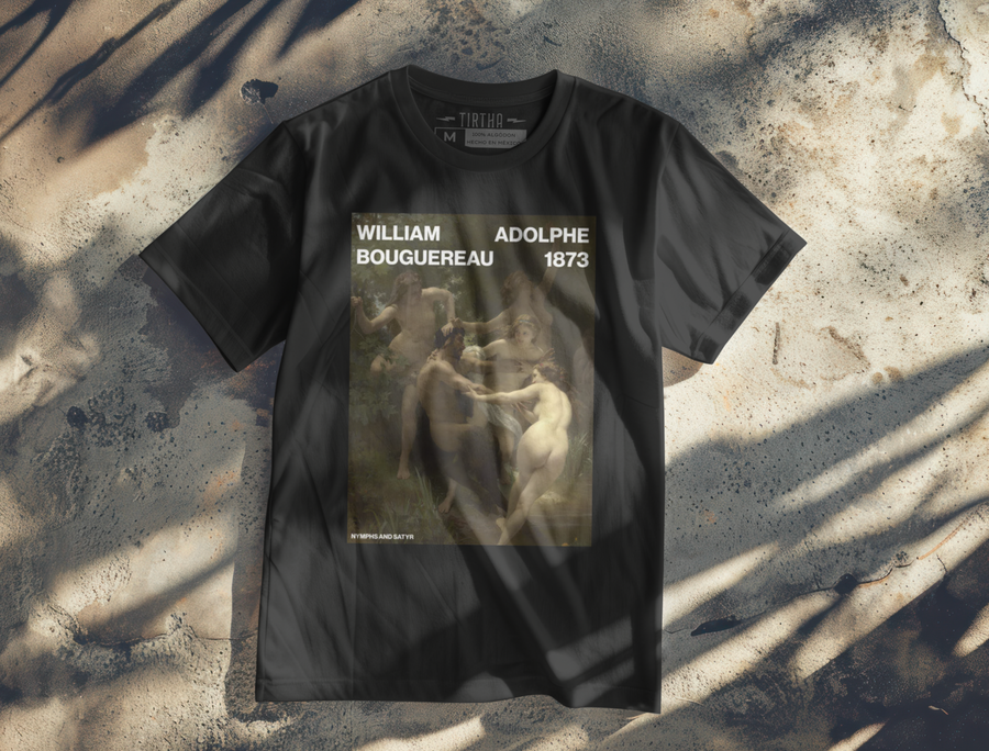 Nymphs and Satyr, William-Adolphe Bouguereau - Playera de manga corta