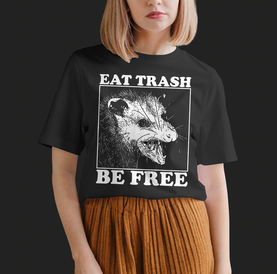 Eat Trash Be Free - Playera de manga corta