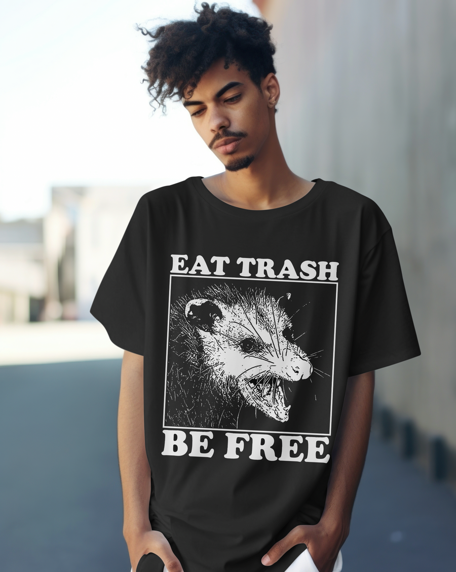 Eat Trash Be Free - Playera de manga corta