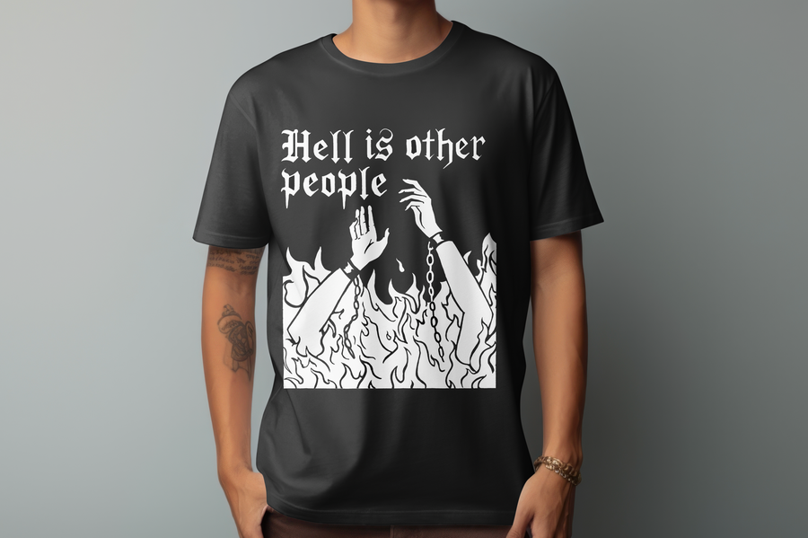 Hell is Other People, Jean-Paul Sartre - Playera de manga corta