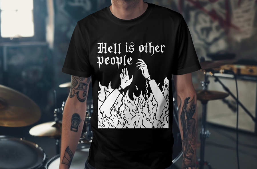 Hell is Other People, Jean-Paul Sartre - Playera de manga corta