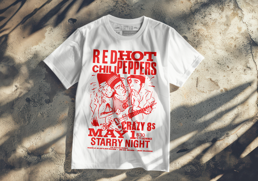 Red Hot Chili Peppers 1980s Concert Tour- Playera de manga corta