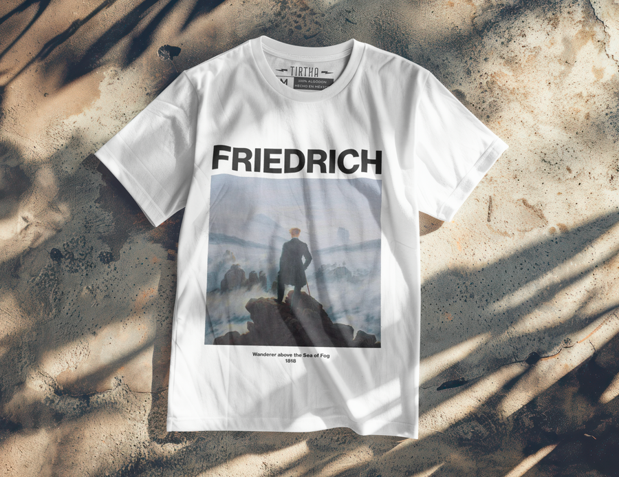 Wanderer above the Sea of Fog, Caspar David Friedrich- Playera de manga corta