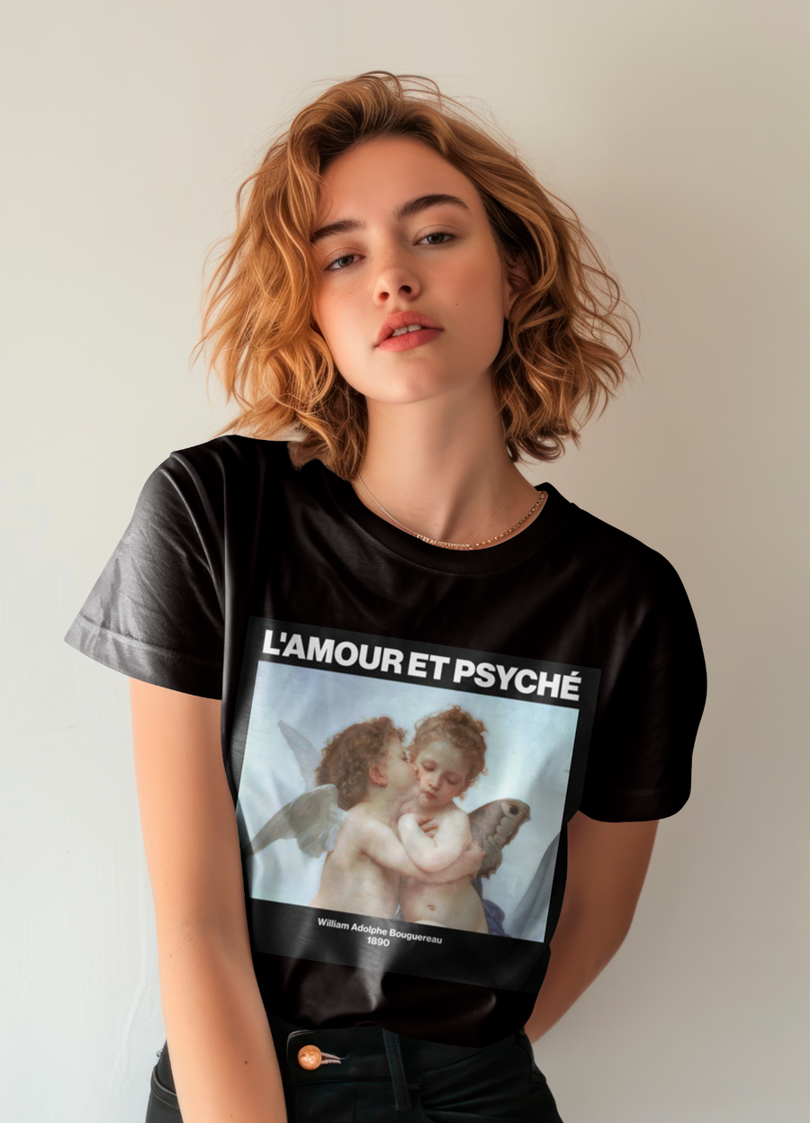 L'Amour et Psyché, William-Adolphe Bouguereau - Playera de manga corta
