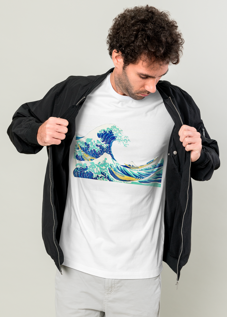 La Gran Ola, Hokusai - Playera de manga corta