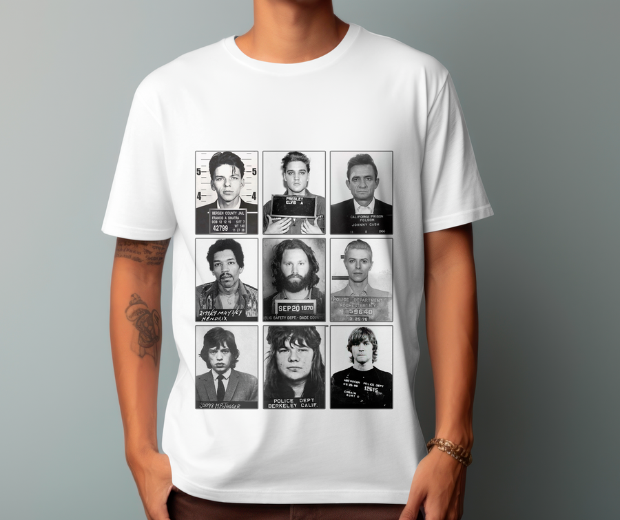 Rock Stars Mugshots  - Playera de manga corta