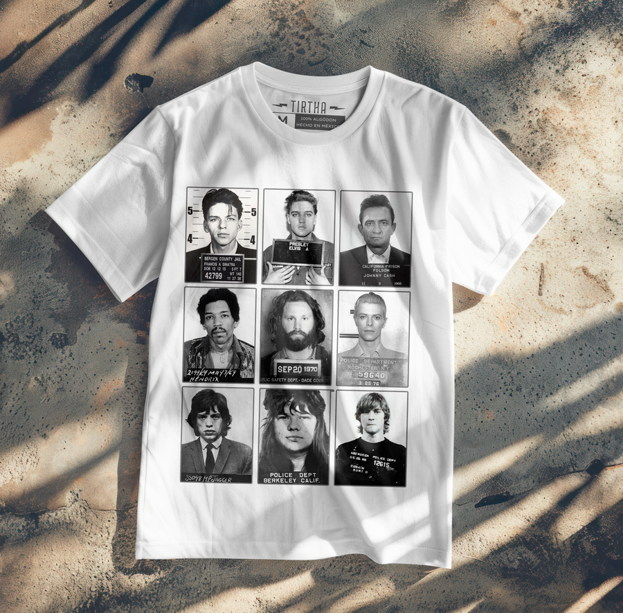Rock Stars Mugshots  - Playera de manga corta