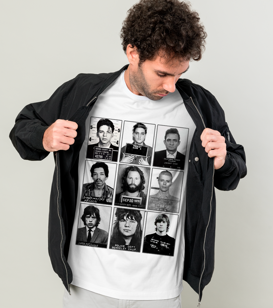 Rock Stars Mugshots  - Playera de manga corta
