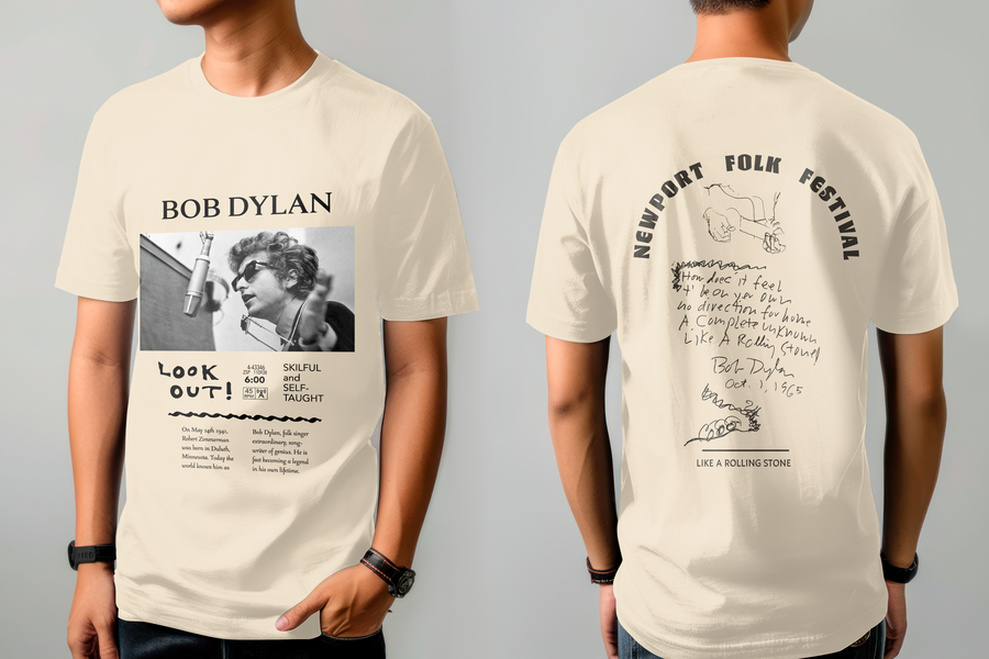 Bob Dylan, Newport Folk Festival - Playera de manga corta