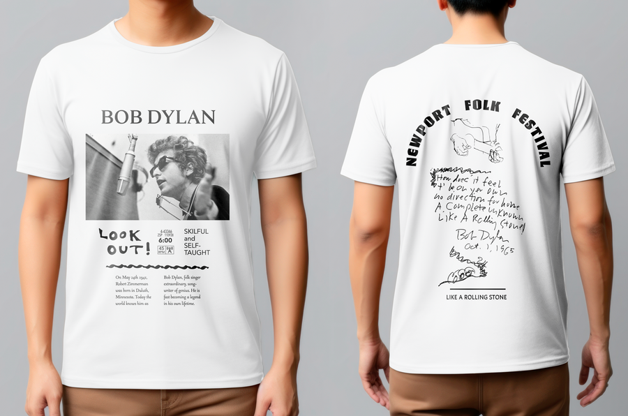 Bob Dylan, Newport Folk Festival - Playera de manga corta