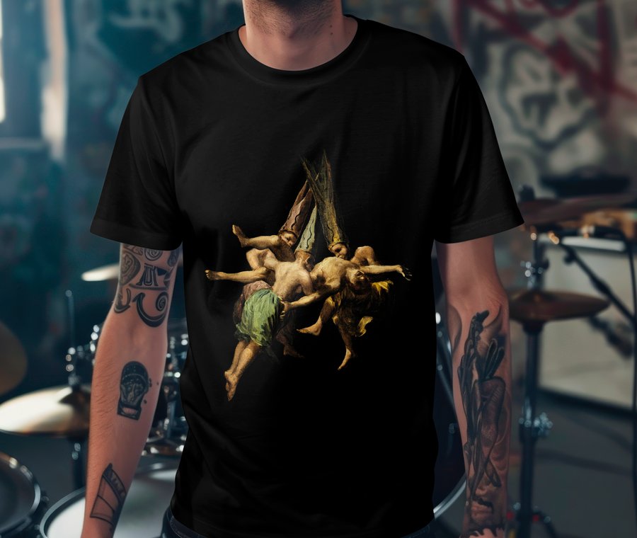 Vuelo de brujas, Francisco de Goya - Playera de manga corta