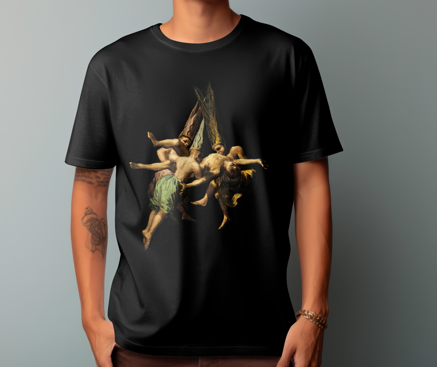 Vuelo de brujas, Francisco de Goya - Playera de manga corta