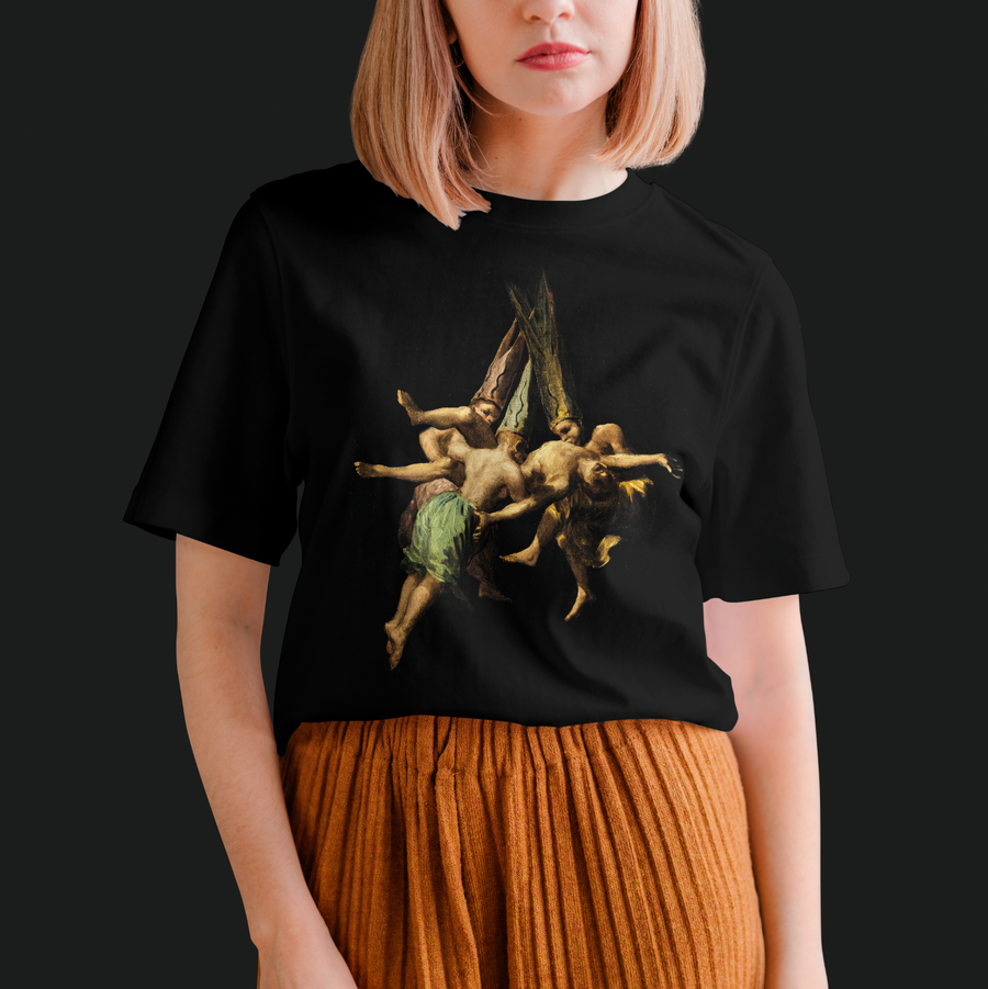 Vuelo de brujas, Francisco de Goya - Playera de manga corta