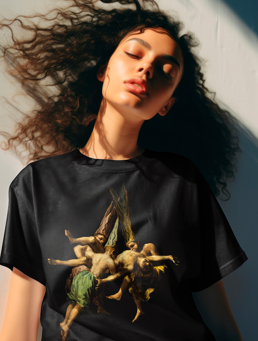 Vuelo de brujas, Francisco de Goya - Playera de manga corta