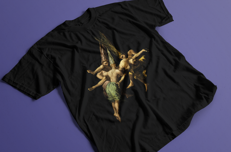 Vuelo de brujas, Francisco de Goya - Playera de manga corta