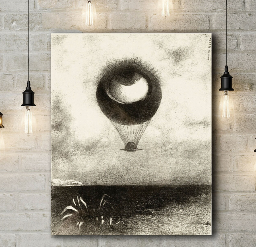 El ojo como un globo extraño se monta hacia el infinito (1882) - Odilon Redon