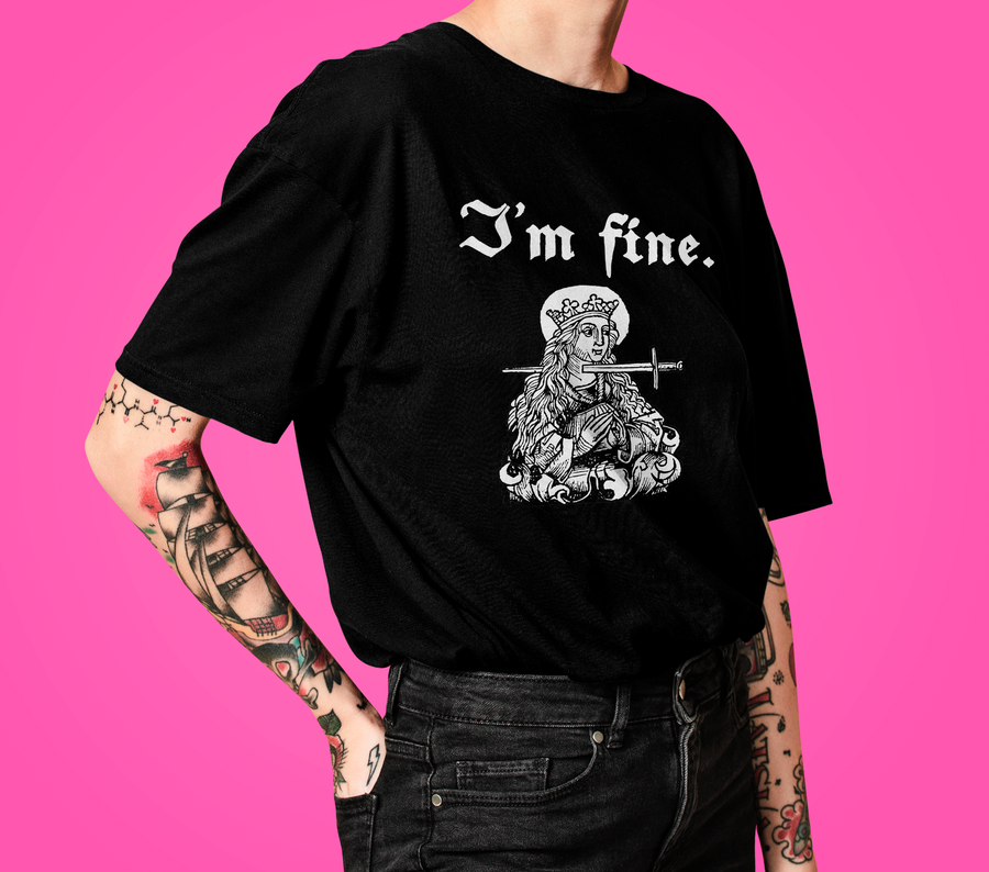 I'm Fine (xilografía medieval) - Playera de manga corta