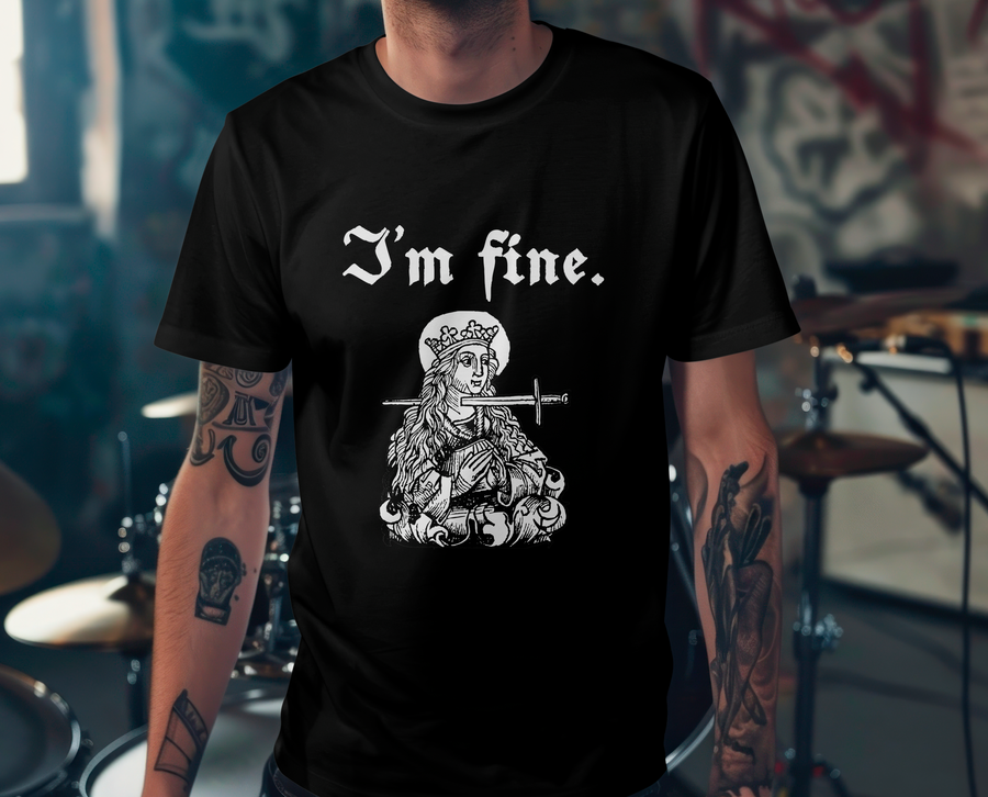 I'm Fine (xilografía medieval) - Playera de manga corta