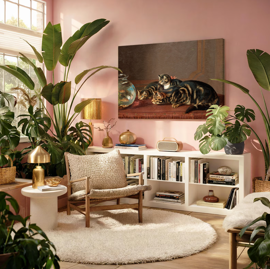 Cats cats by a fishbowl - Horatio Henry Couldery