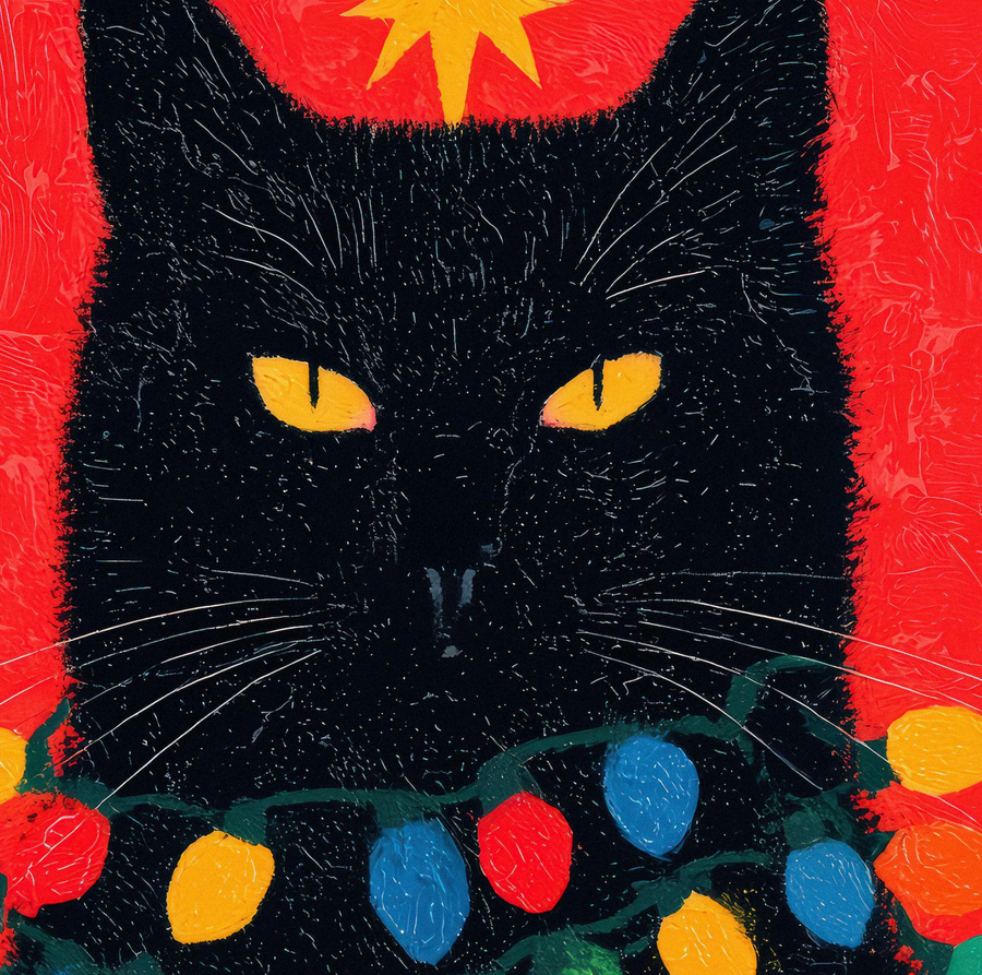 Christmas Black Cat