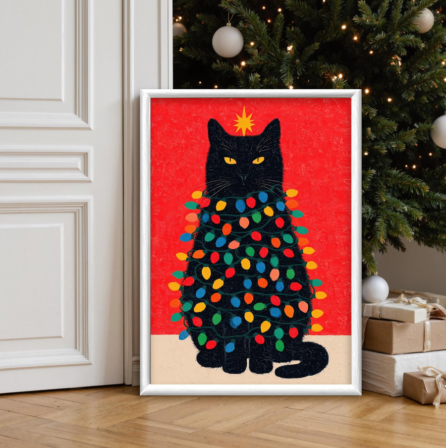 Christmas Black Cat