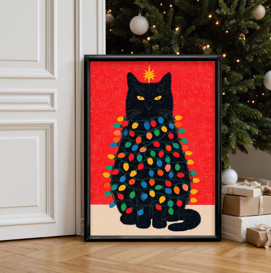 Christmas Black Cat