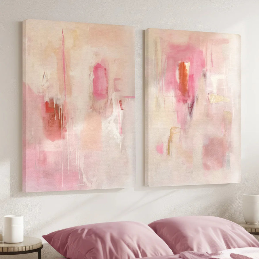 Set Abstract Pink Neutral