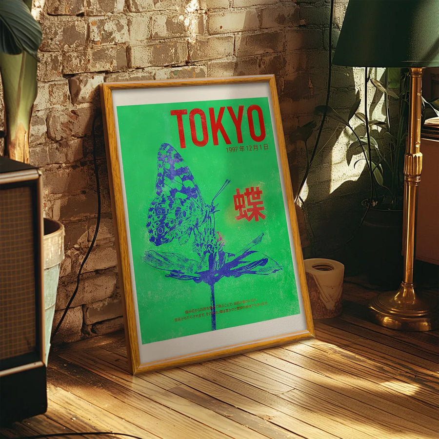 Tokyo Butterfly  Vintage Poster