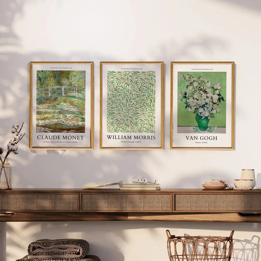 Set Arte Naturaleza Tonos Verdes Van Gogh - Morris - Monet