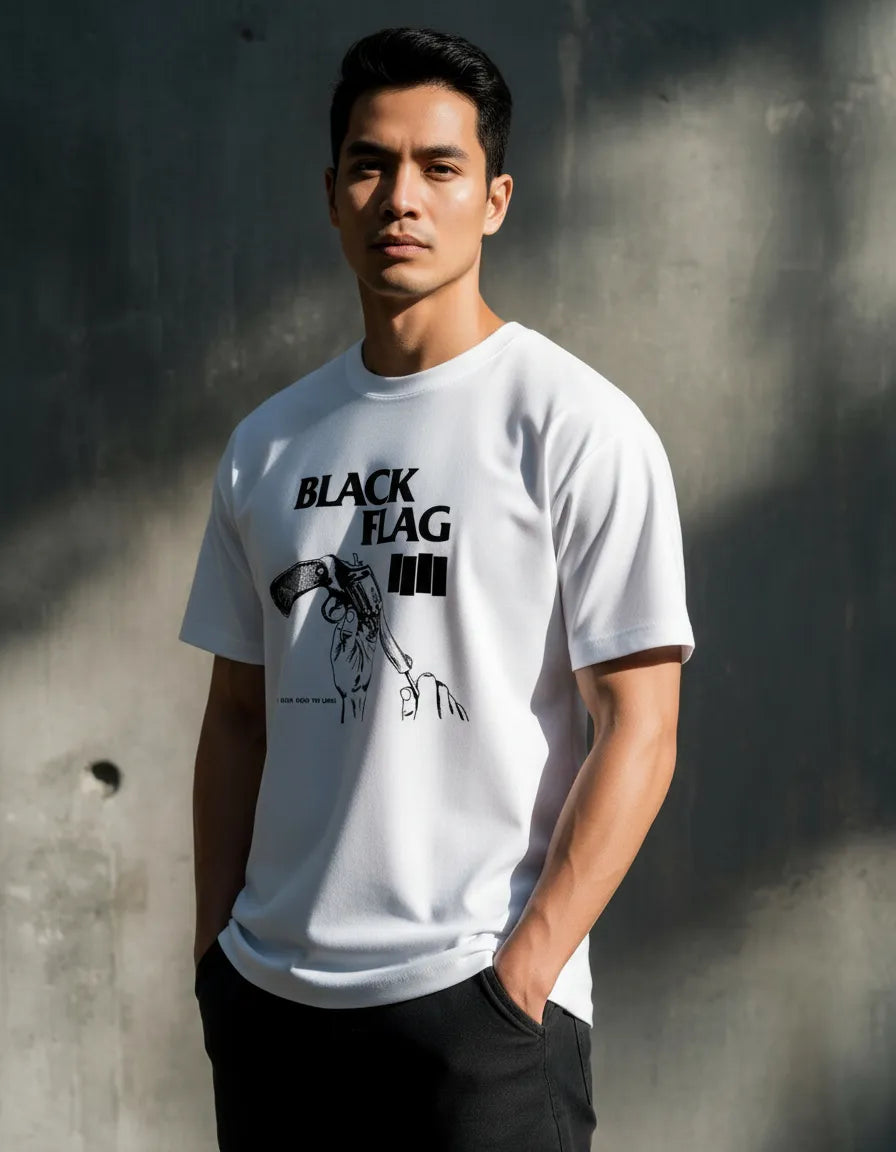 Black Flag - Playera de manga corta