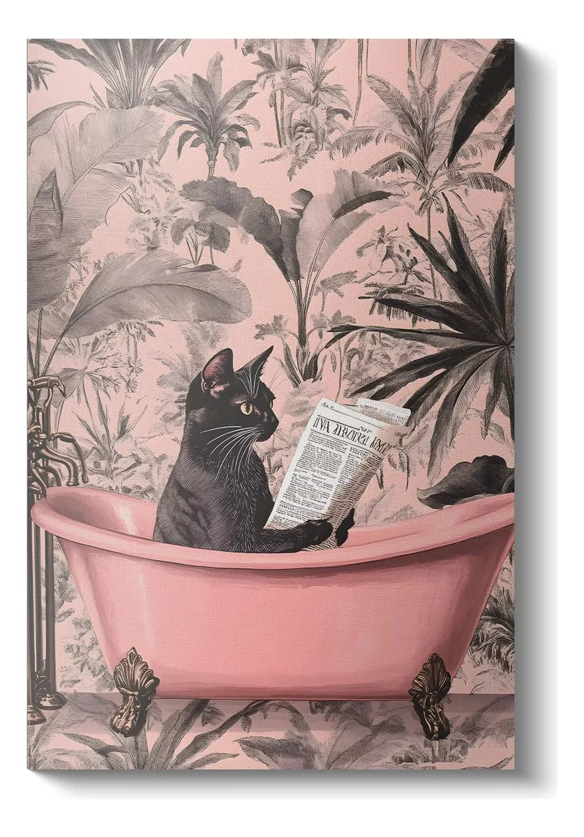 Gatito en bañera vintage