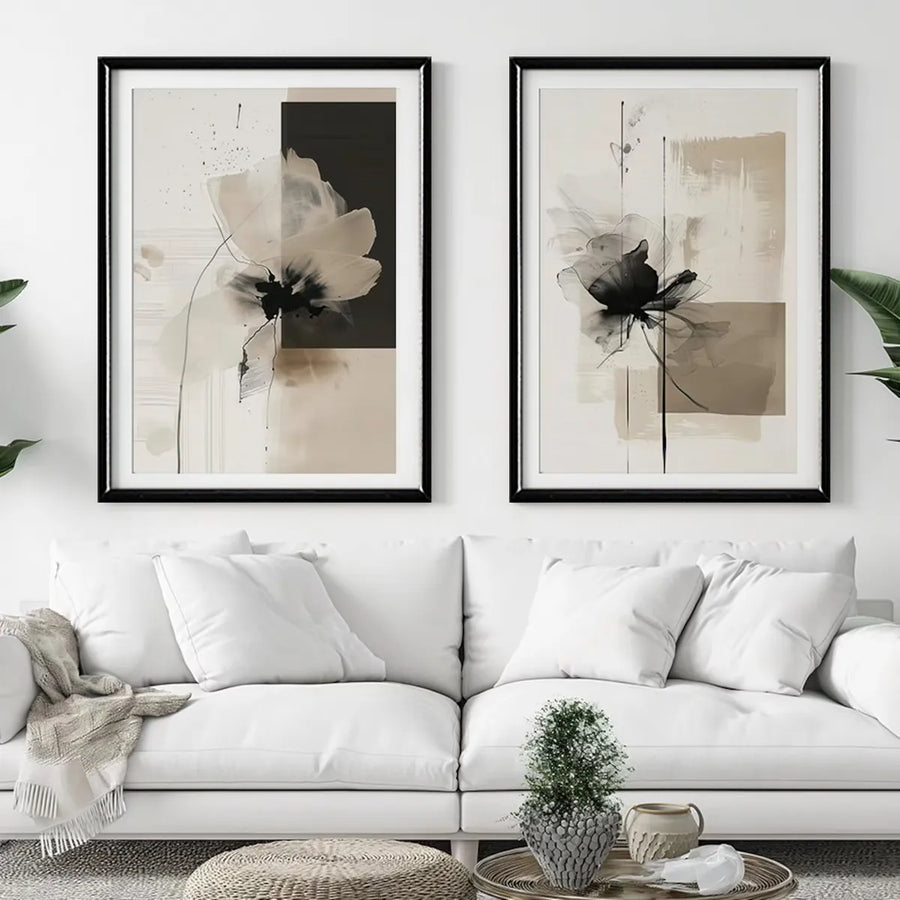 Neutral Abstracto Floral