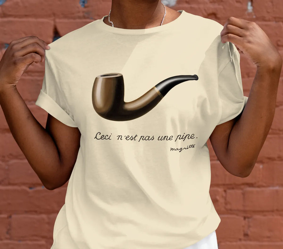 René Magritte Esto No Es Una Pipa - Playera de manga corta