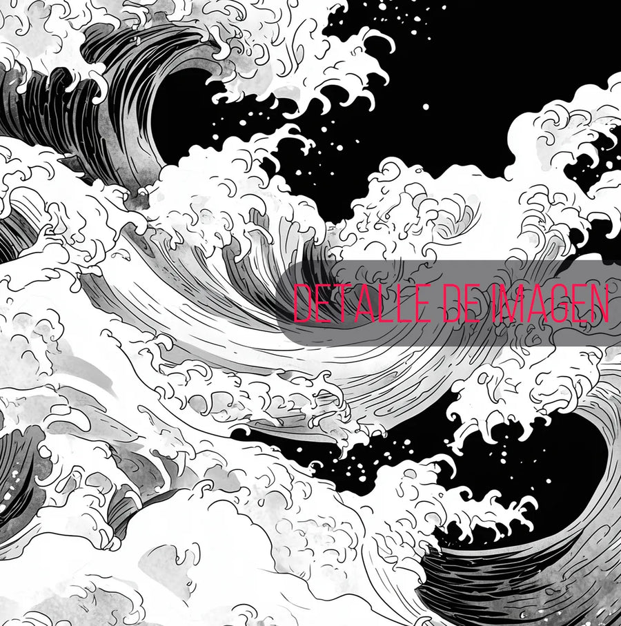 La Gran Ola Black And Withe - Katsushika Hokusai