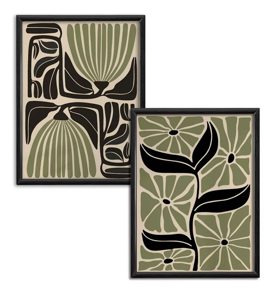 Vegetación Abstracta Set (Verde)