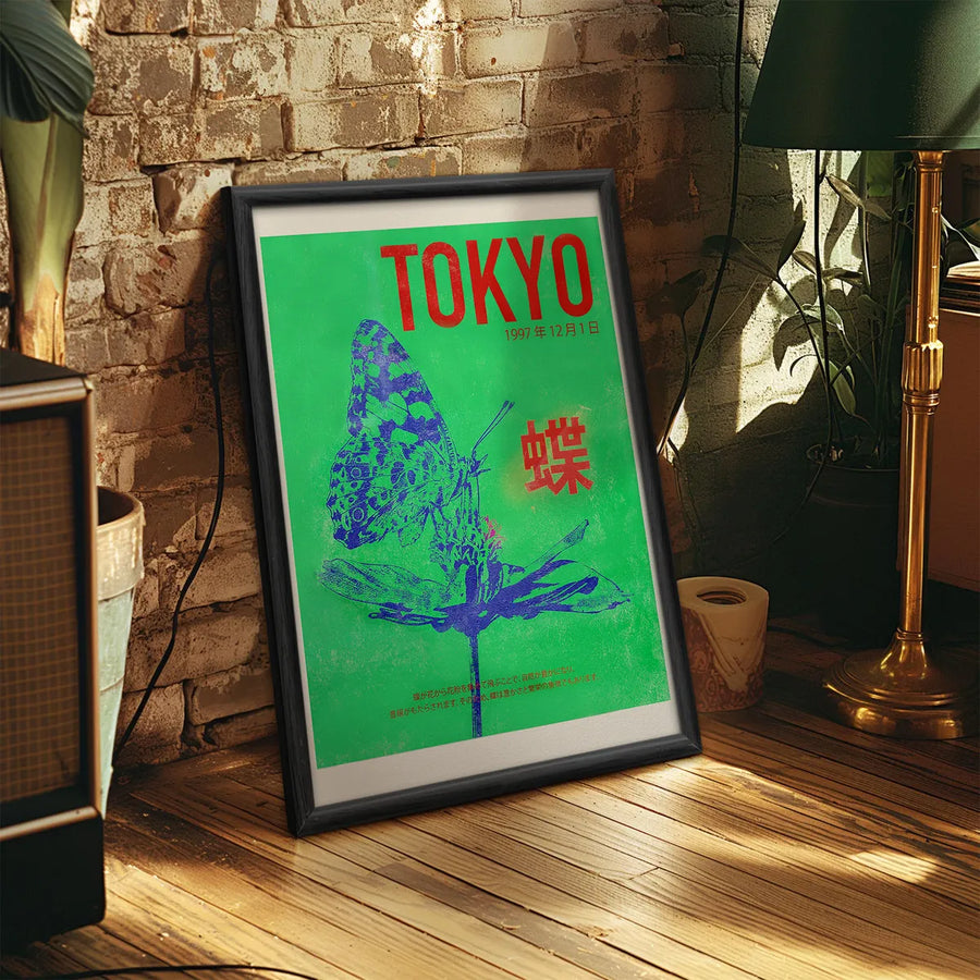 Tokyo Butterfly  Vintage Poster