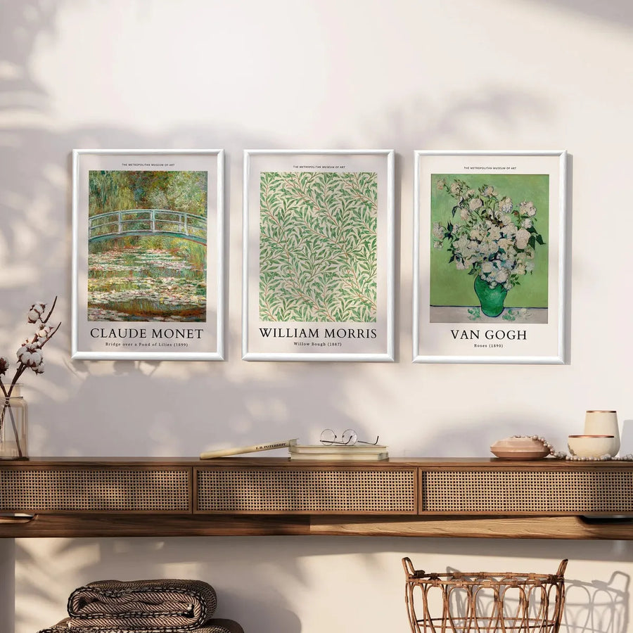 Set Arte Naturaleza Tonos Verdes Van Gogh - Morris - Monet