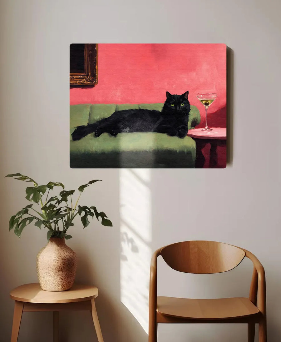 Black Cat With Martini