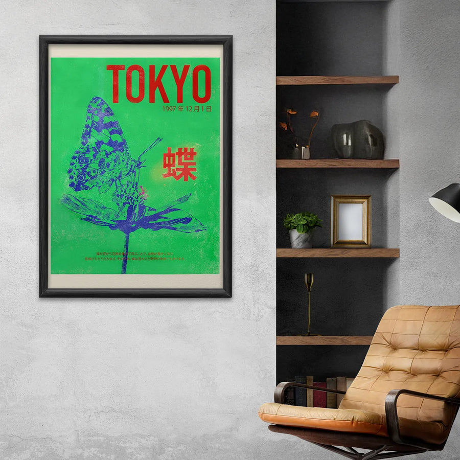 Tokyo Butterfly  Vintage Poster