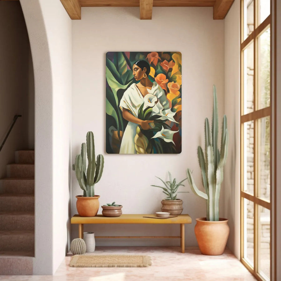 Mujer indígena con alcatraces