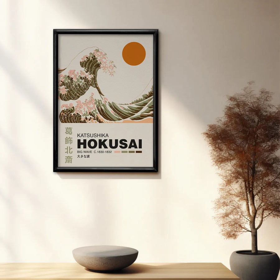 La Gran Ola Vintage Poster - Katsushika Hokusai