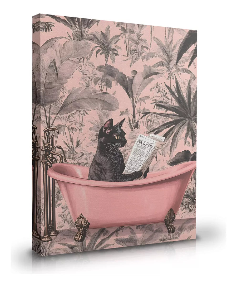 Gatito en bañera vintage