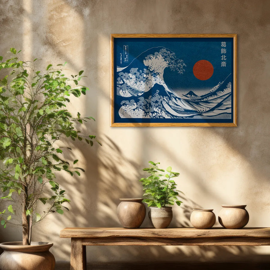 La Gran Ola - Katsushika Hokusai (Azul)