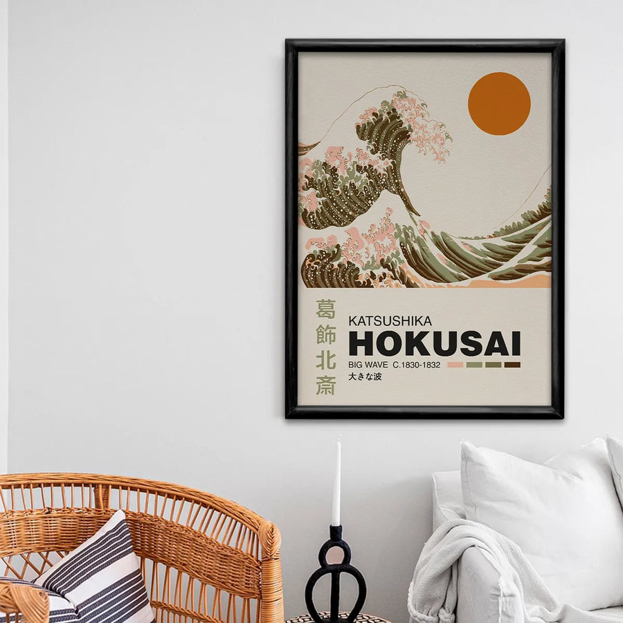 La Gran Ola Vintage Poster - Katsushika Hokusai